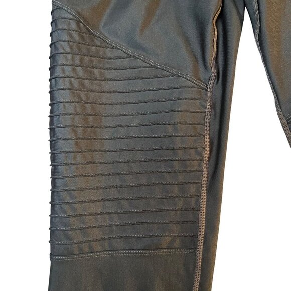 GapFit Womens Black Moto Leggings With Rouching Knees Size L - Picture 6 of 11